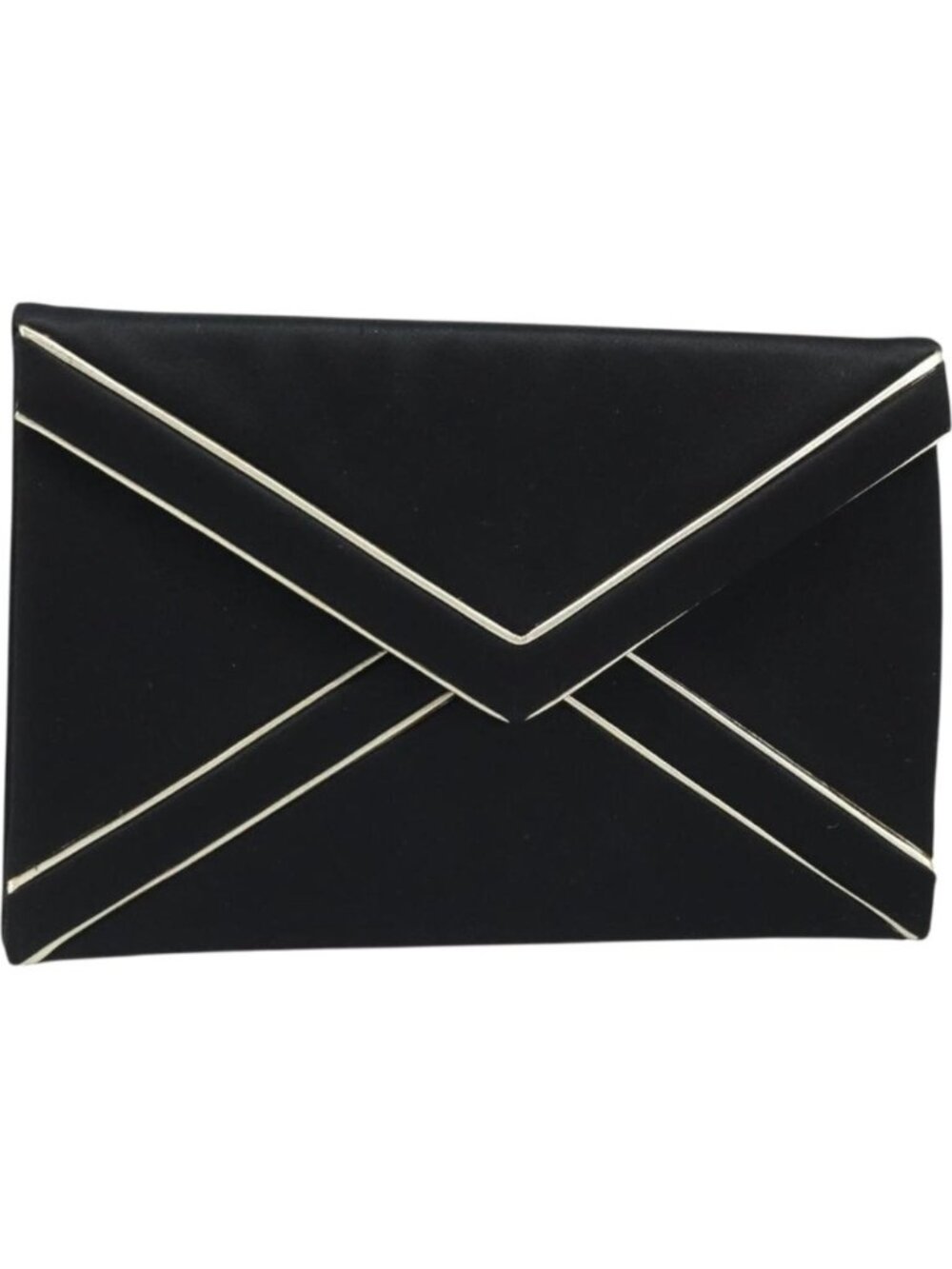 SAINT LAURENT Clutch Bag Satin Black Gold
